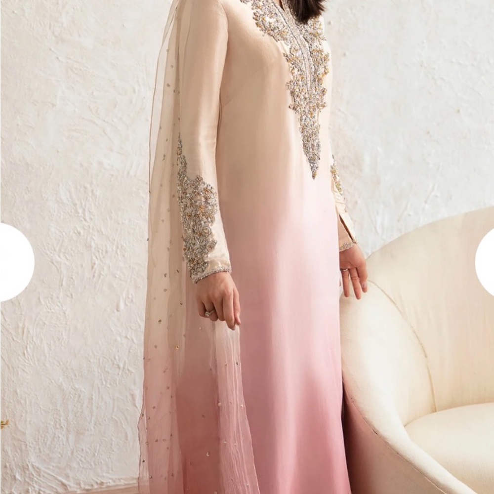 Chic Blush Embellished Midi Dress